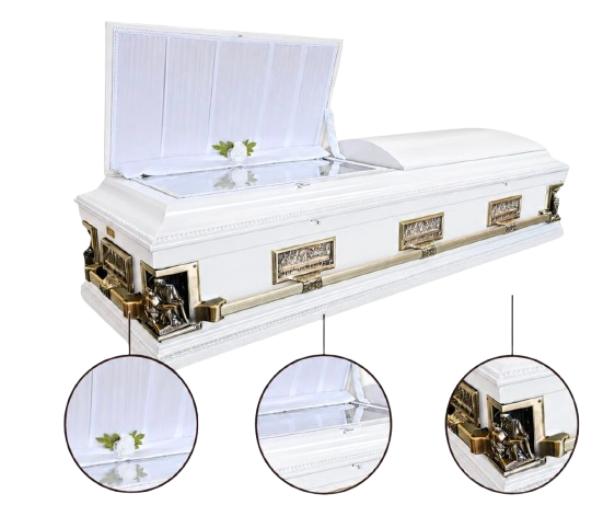 White Pieta with Glass Casket