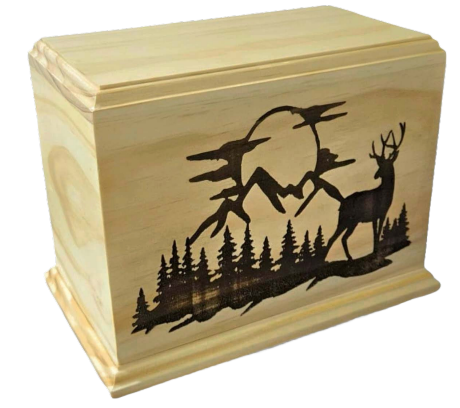 Pine Mountains with Deer Urn